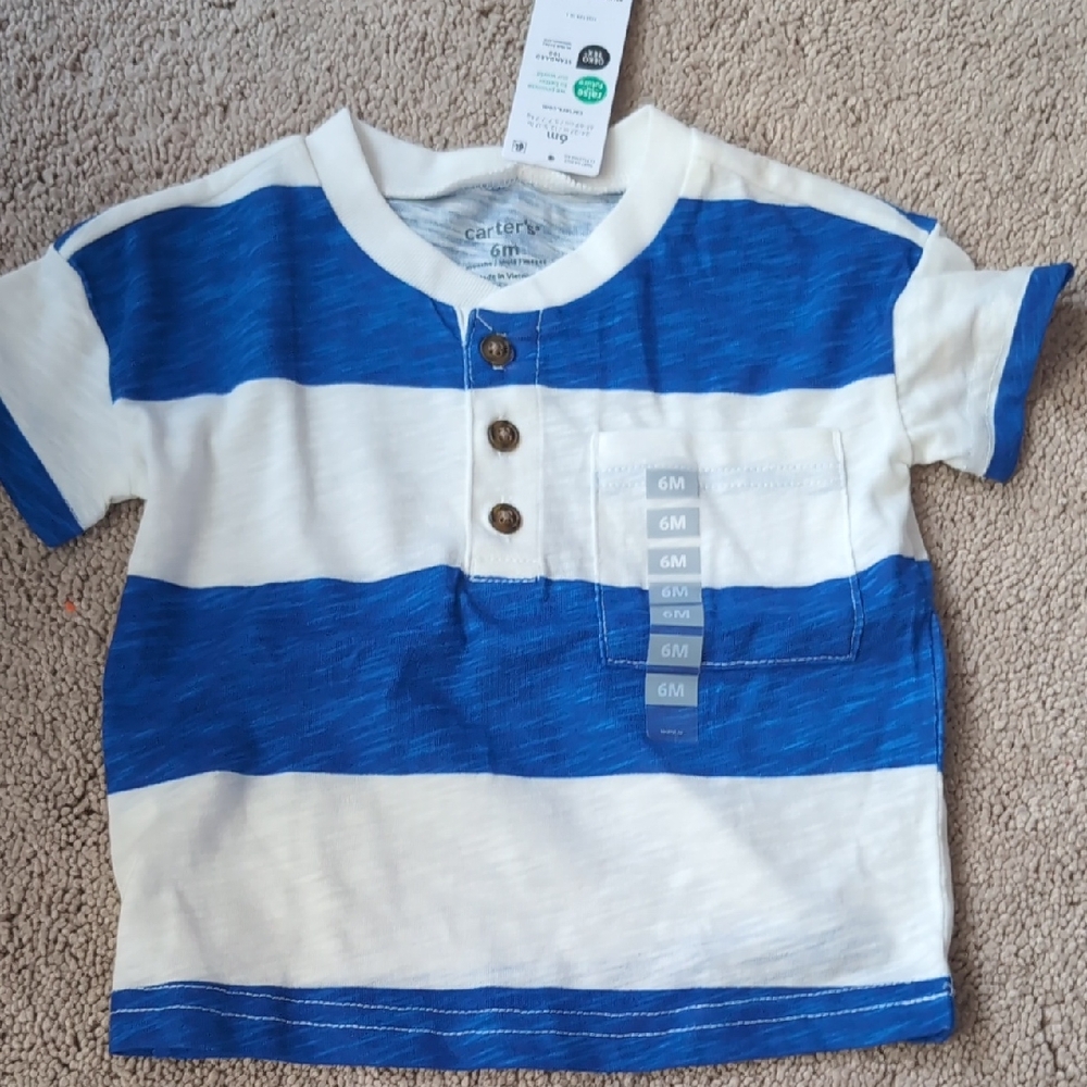 Carter's Nautical Blue and White Striped Tee